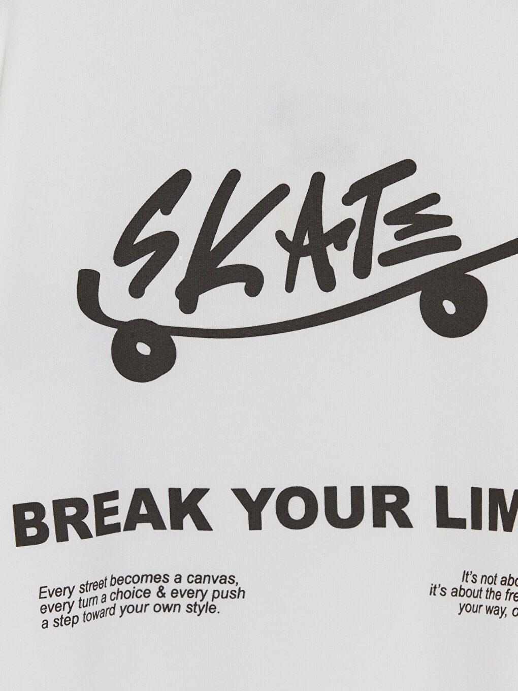 Ekru Bisiklet Yaka Baskılı Erkek Çocuk Sweatshirt-3