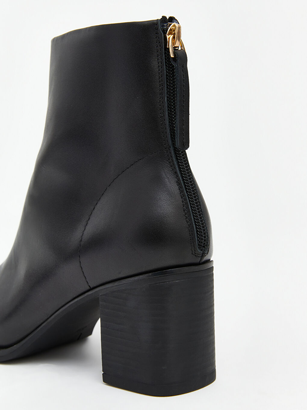 Siyah Hakiki Deri Kadın Topuklu Ayakkabı-4