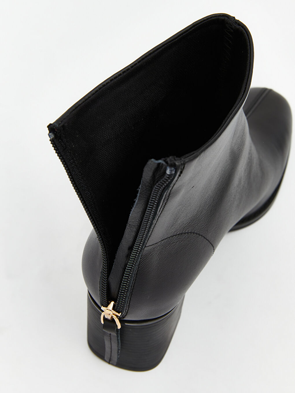 Siyah Hakiki Deri Kadın Topuklu Ayakkabı-5