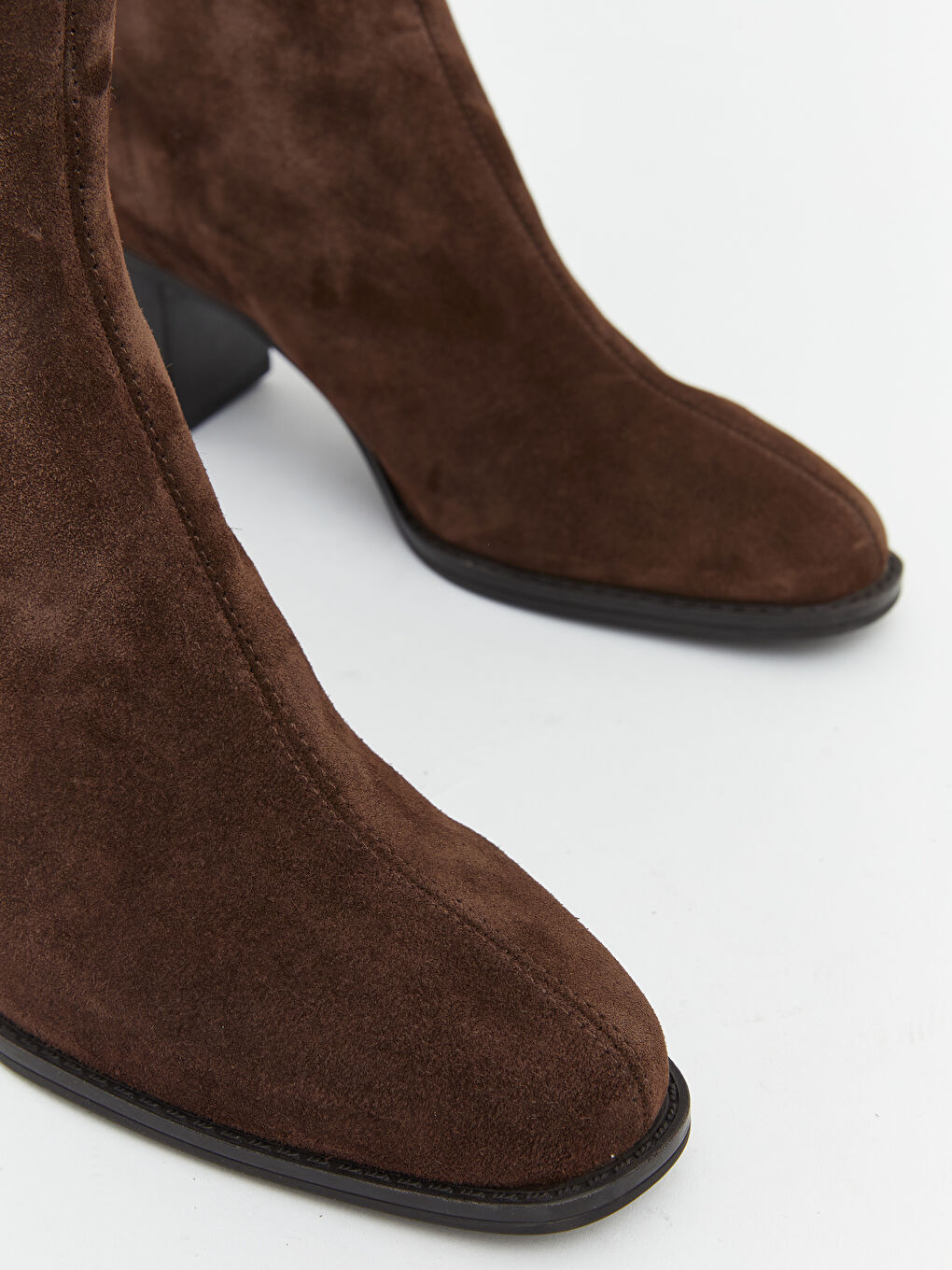 Kahverengi Deri Görünümlü Kadın Topuklu Ayakkabı-2