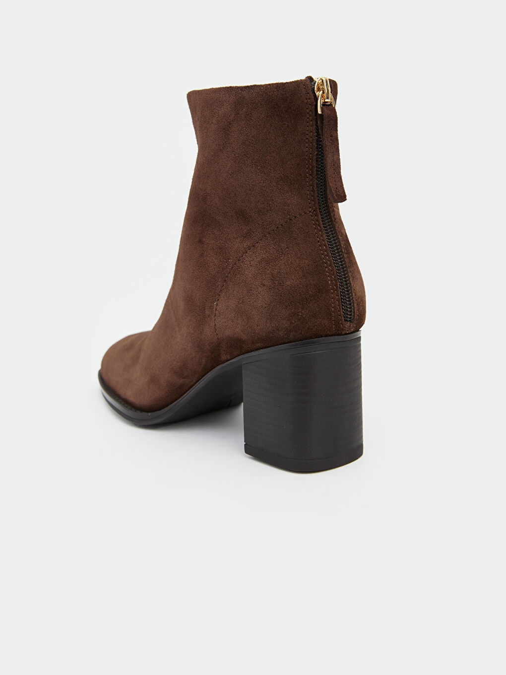 Kahverengi Deri Görünümlü Kadın Topuklu Ayakkabı-4