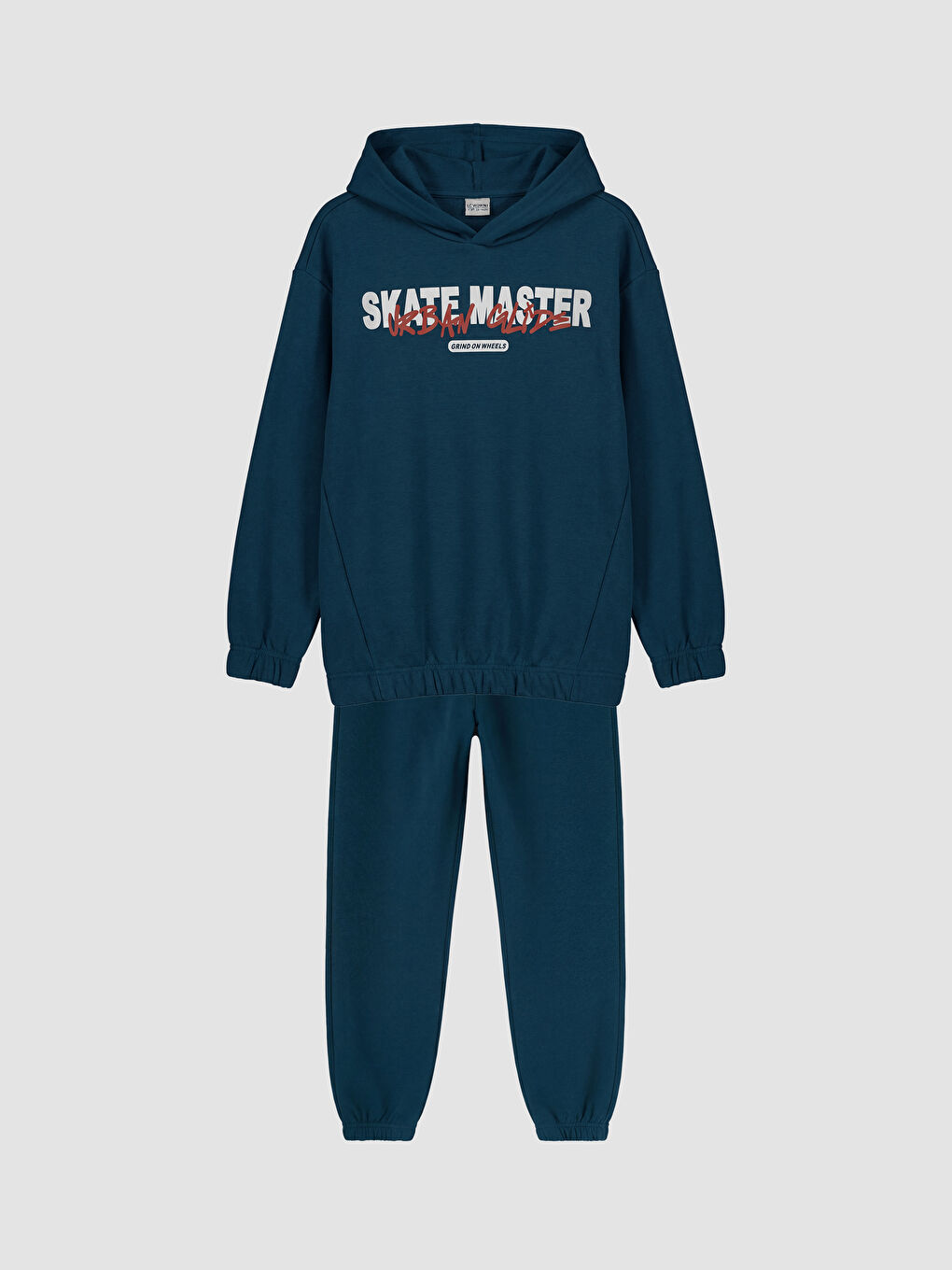Petrol Baskılı Erkek Çocuk Kalın Eşofman Takımı
