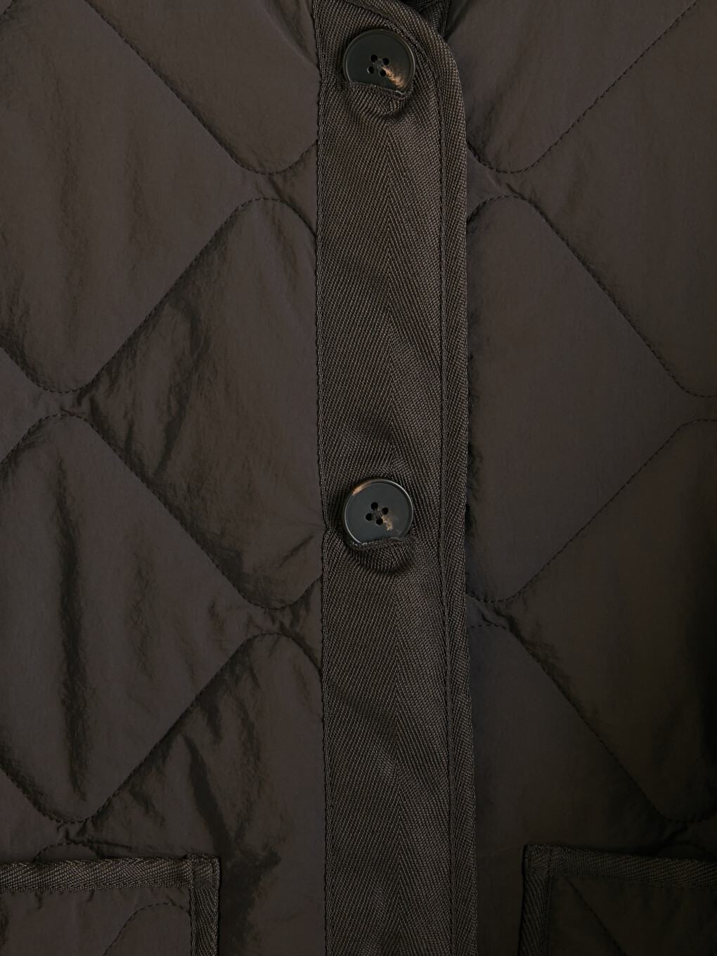 Kahverengi Baklava Desenli Oversize Kadın Şişme Mont-6