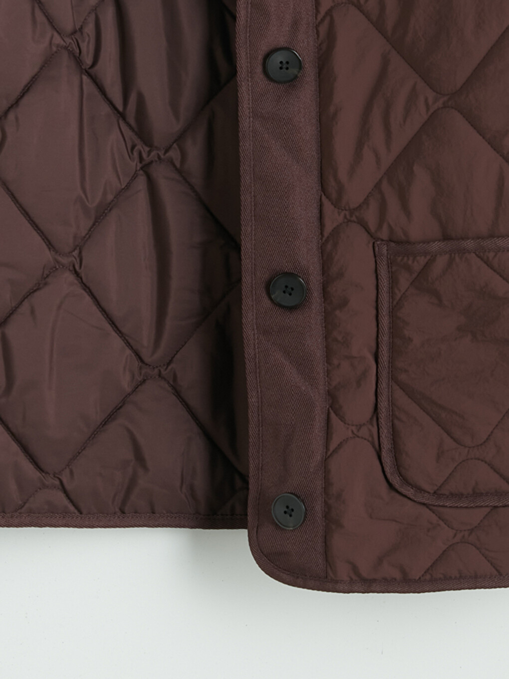 Bordo Baklava Desenli Oversize Kadın Şişme Mont-6