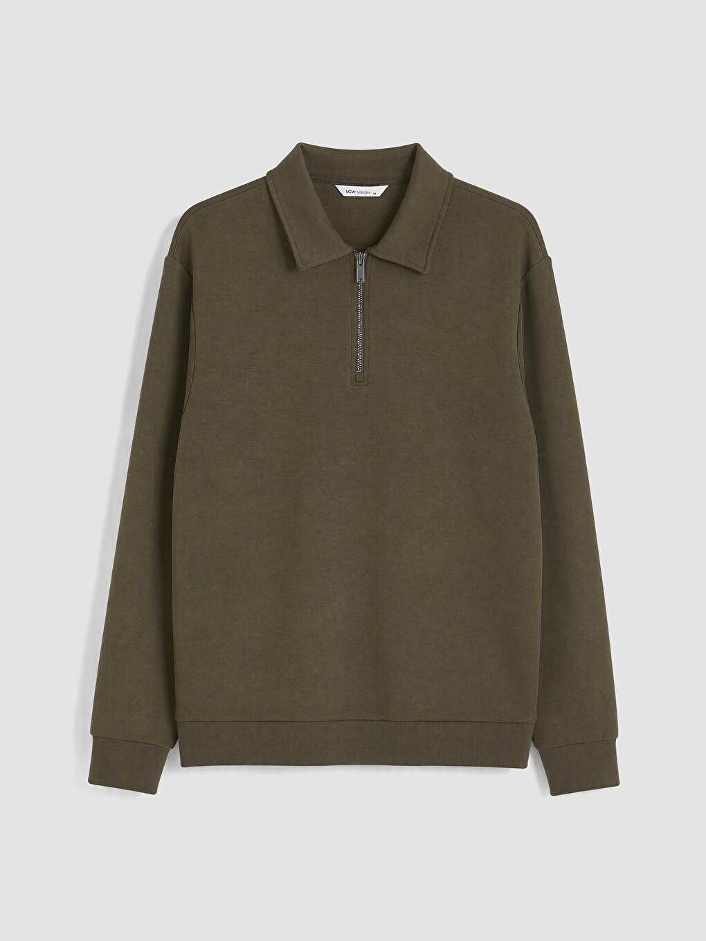 Mashkull Ngjyre Kaki Sweatshirt