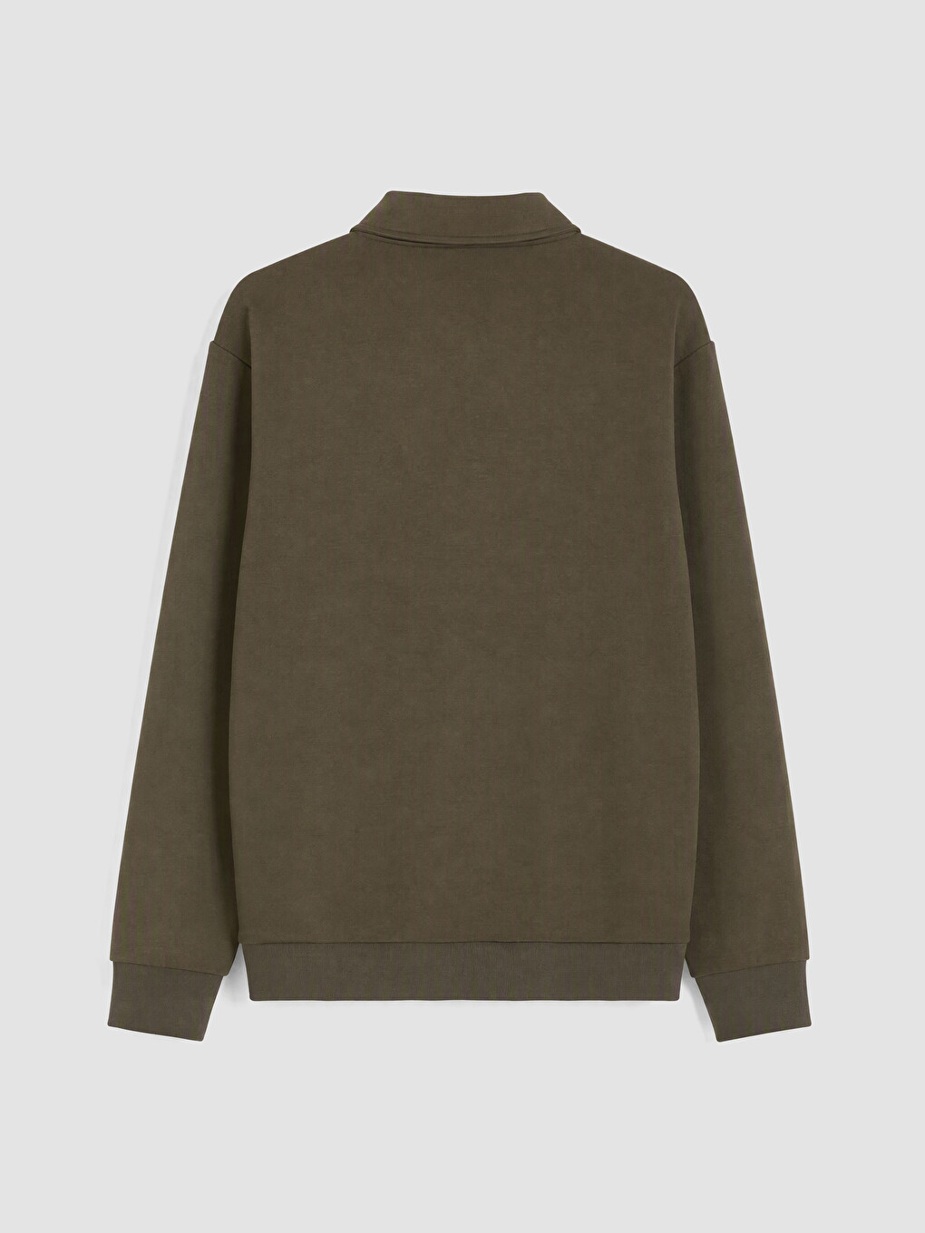 Mashkull Ngjyre Kaki Sweatshirt-2