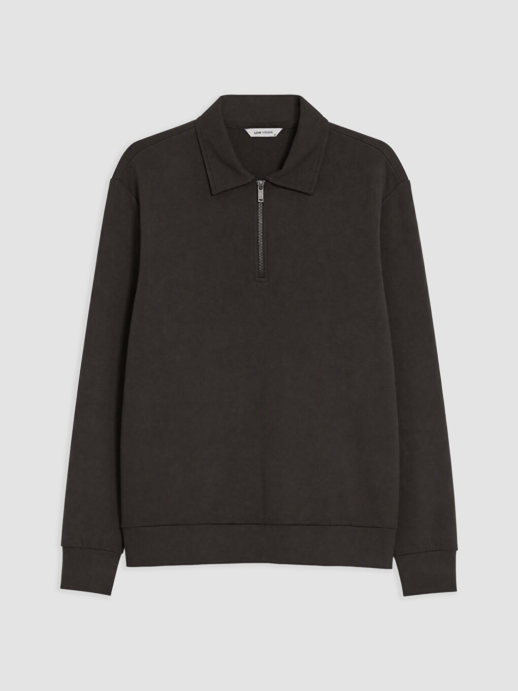 Mashkull Ngjyre Kafe Sweatshirt-4