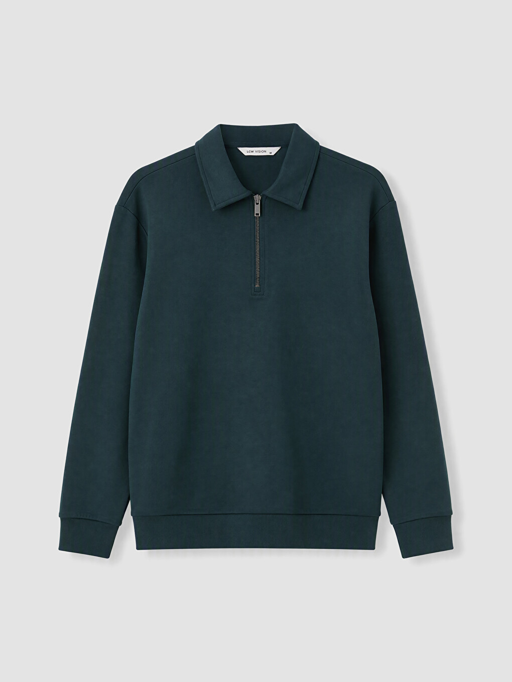 Petrol Polo Yaka Erkek Sweatshirt