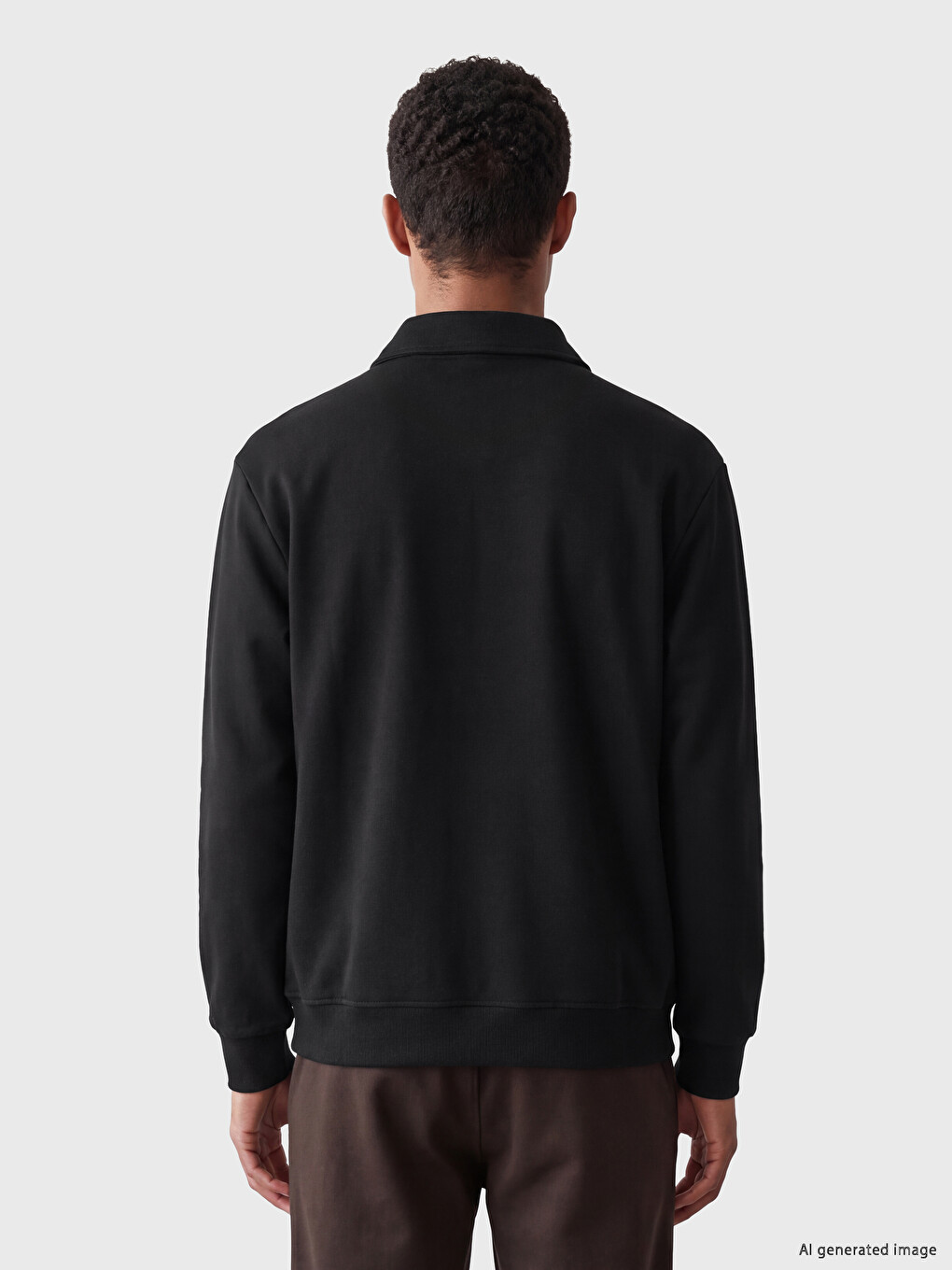 Polo Collar Men's Sweatshirt-2