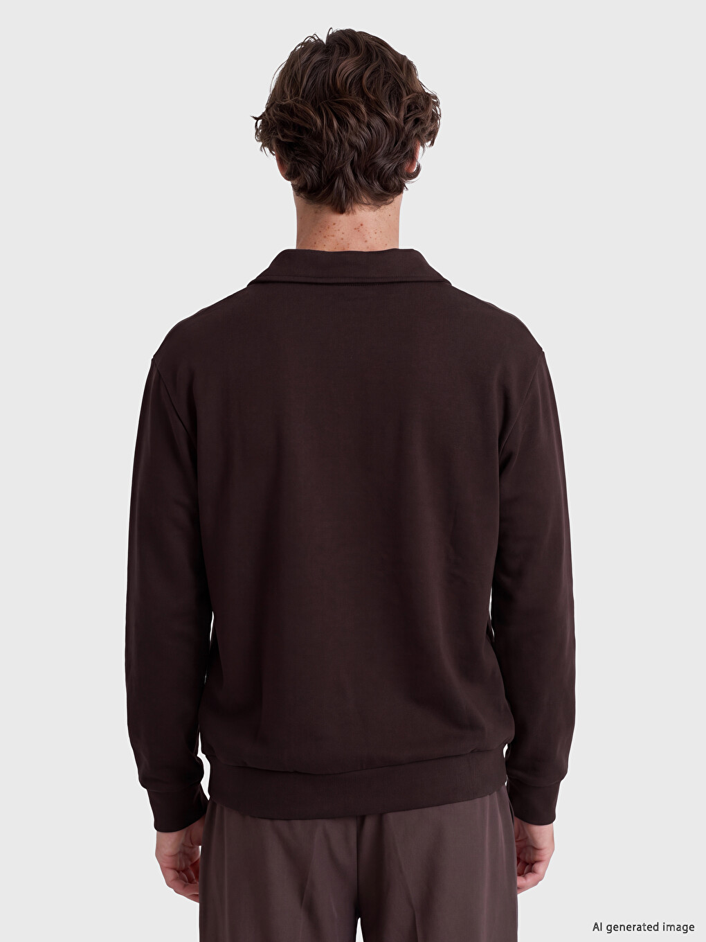 Polo Collar Men's Sweatshirt-3