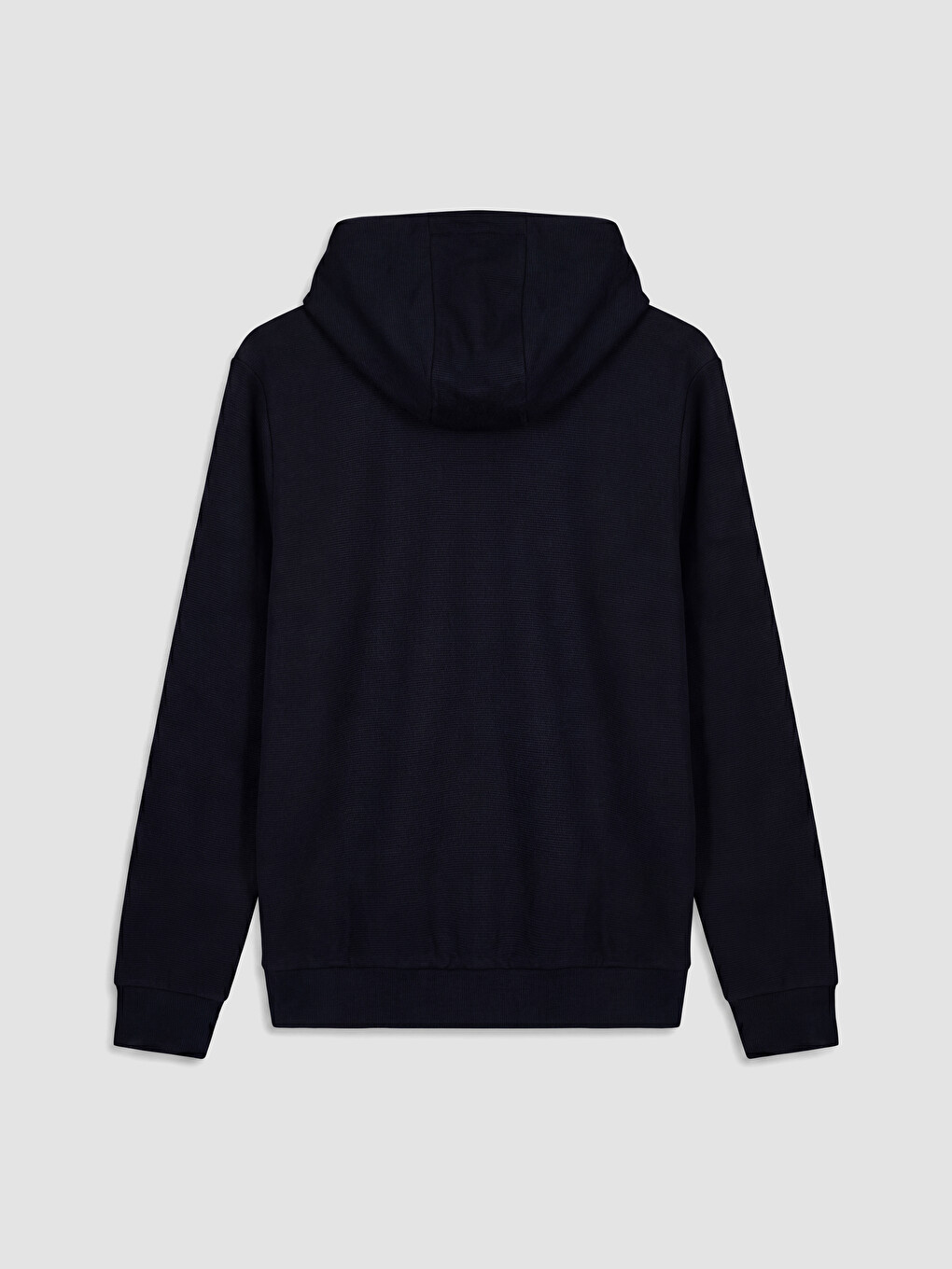 Lacivert Kapüşonlu Erkek Fermuarlı Sweatshirt-2