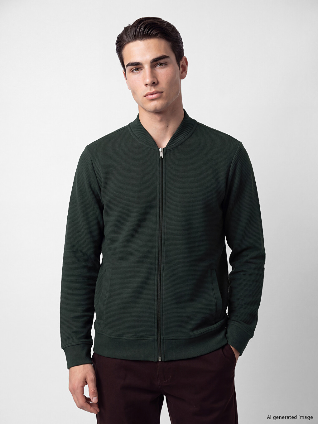 Baseball Collar Men's Zip-up Sweatshirt