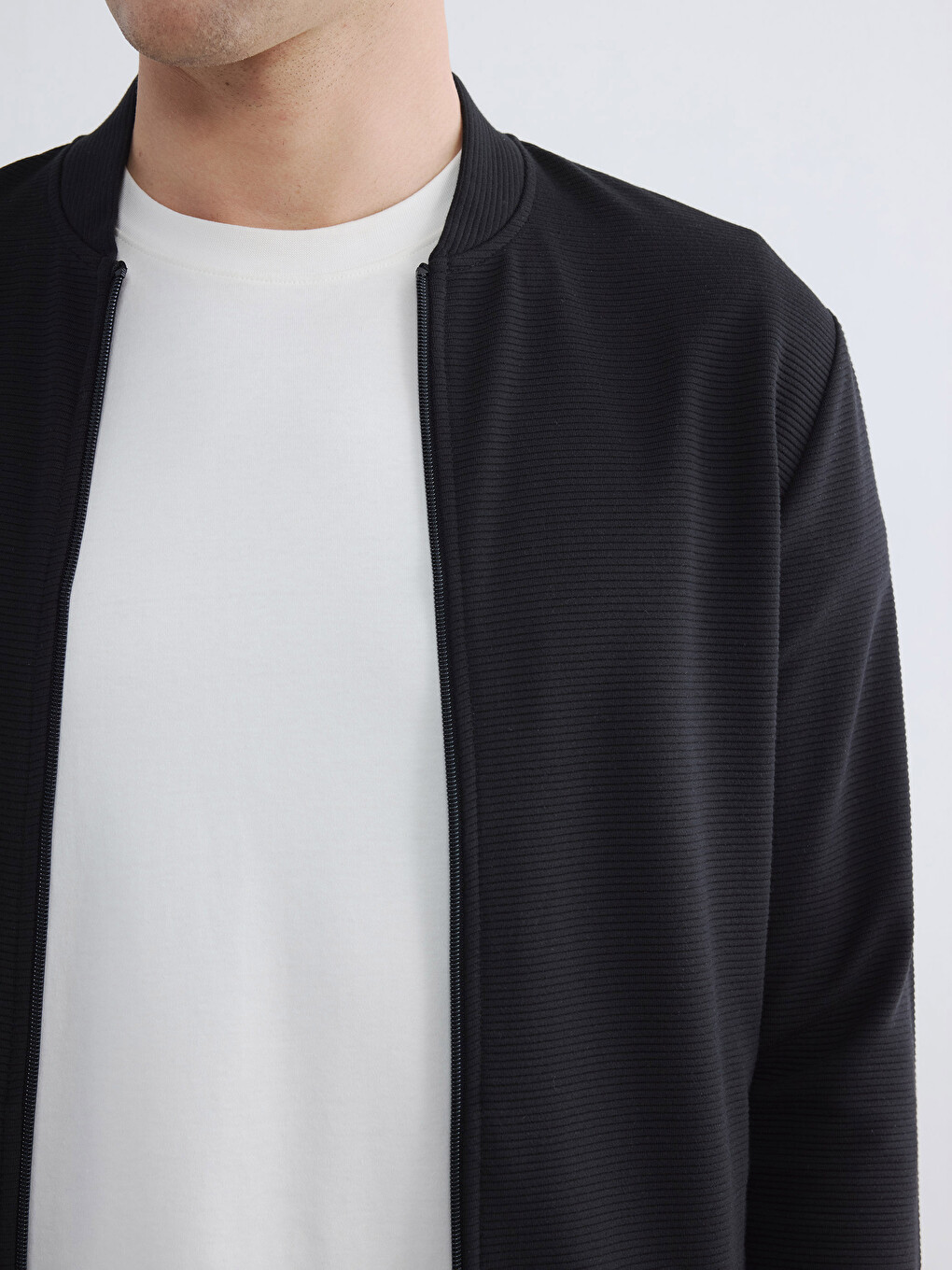 Sweat Zippé Homme À Col Baseball-2