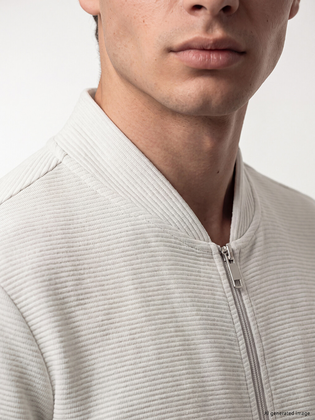 Baseball Collar Zip-up Sweatshirt-2