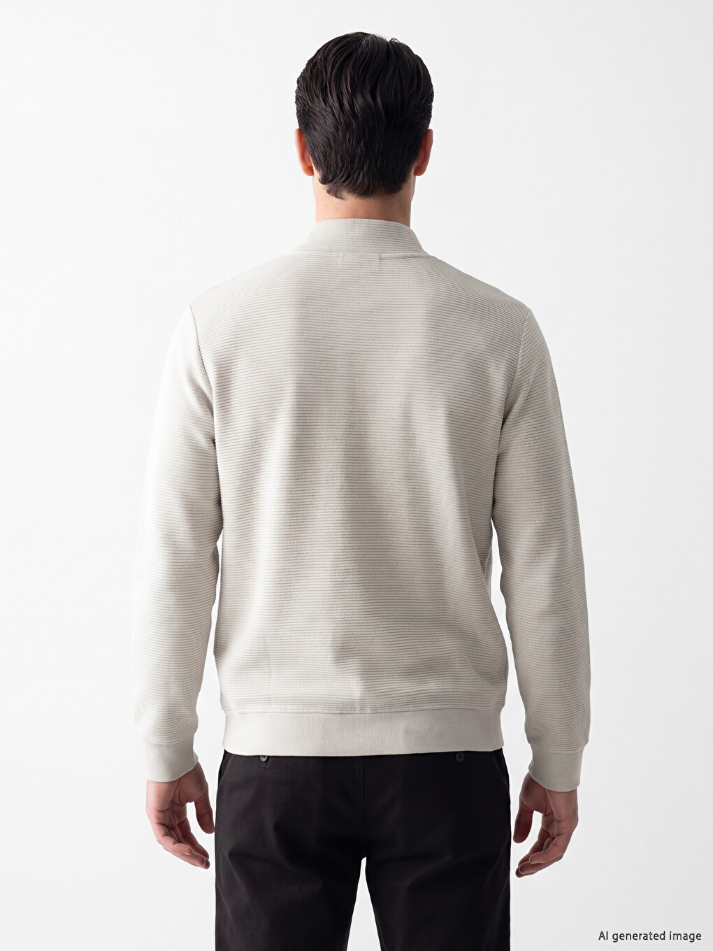 Baseball Collar Zip-up Sweatshirt-3