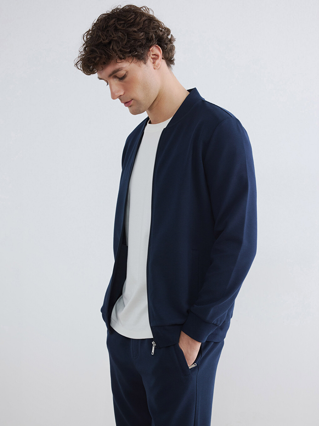 Baseballkragen Herren Reißverschluss-sweatshirt-1