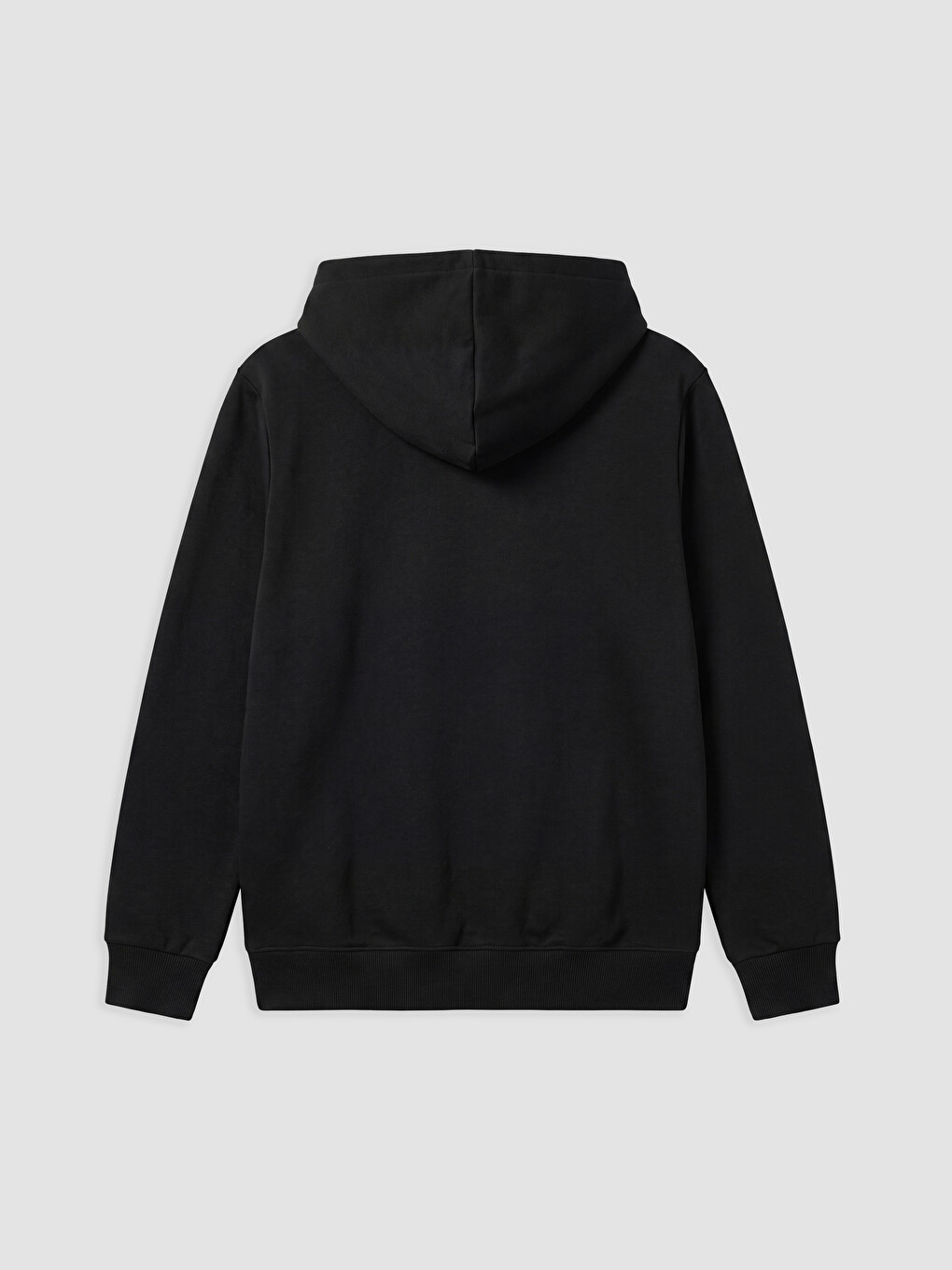 Siyah Kapüşonlu Erkek Fermuarlı Sweatshirt-1