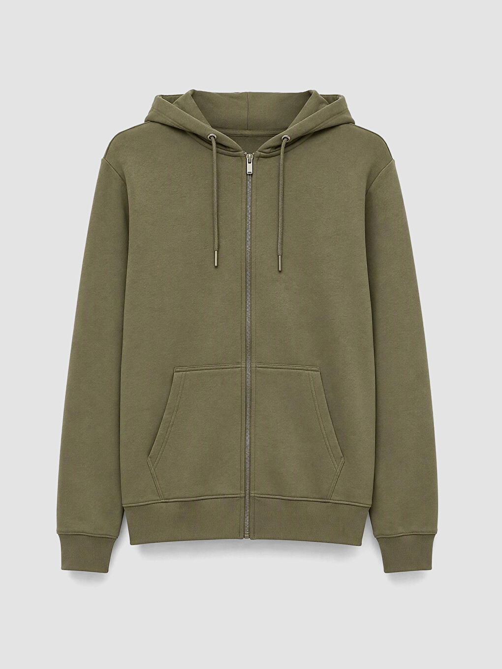 Man Khaki Zip-up Sweatshirt