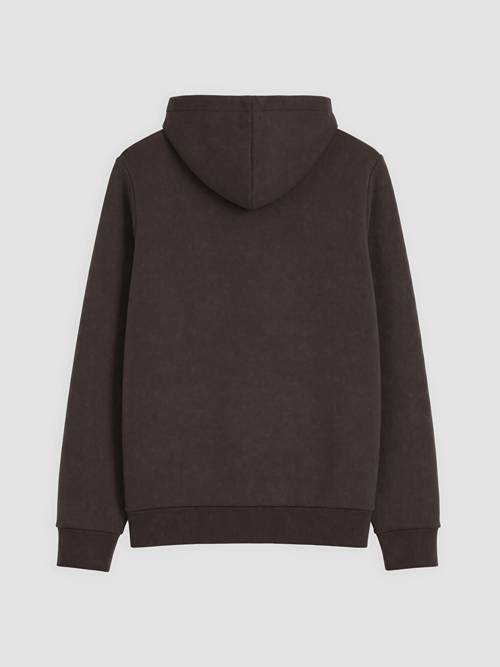 Kahverengi Kapüşonlu Erkek Fermuarlı Sweatshirt-1