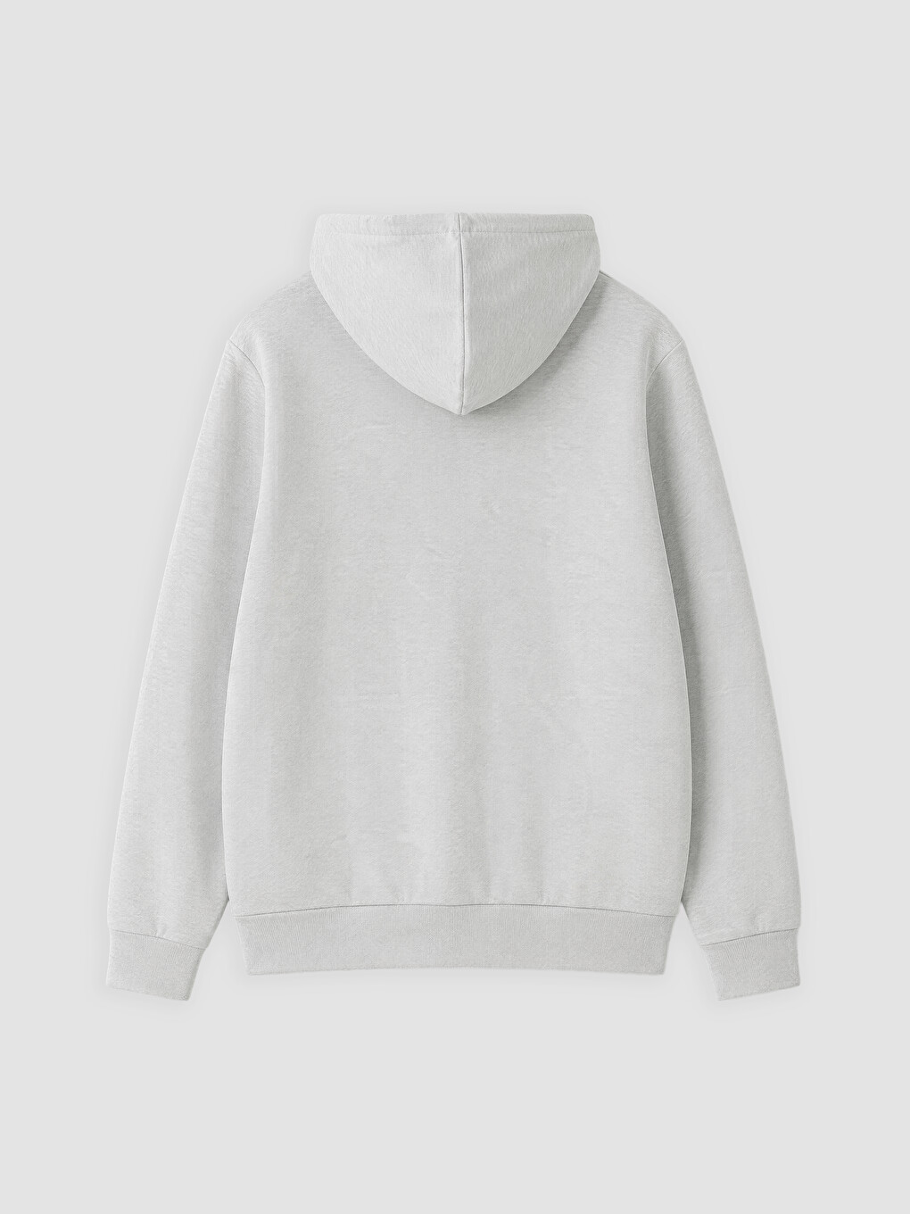Gri Kapüşonlu Erkek Fermuarlı Sweatshirt-1