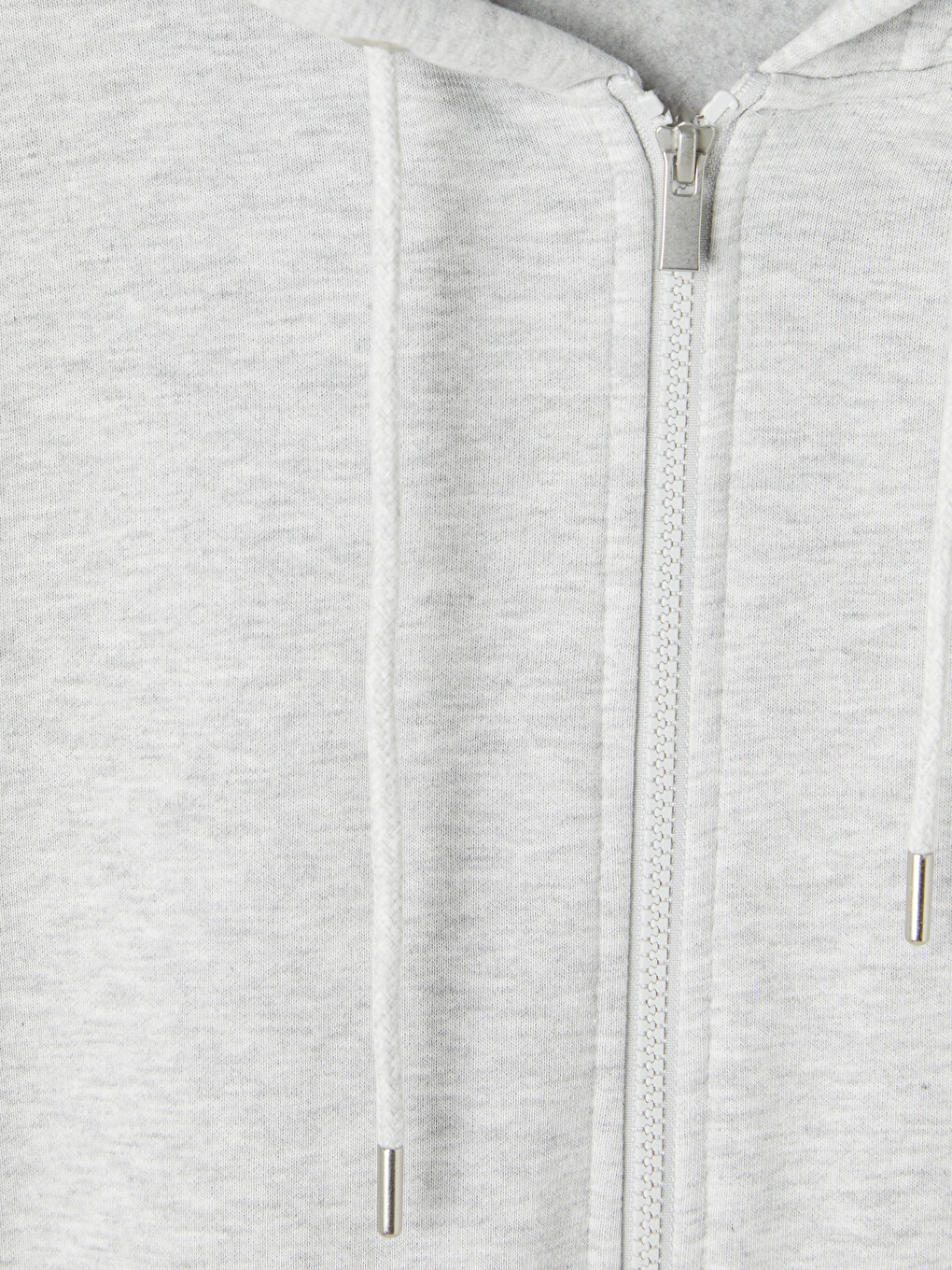 Gri Kapüşonlu Erkek Fermuarlı Sweatshirt-2