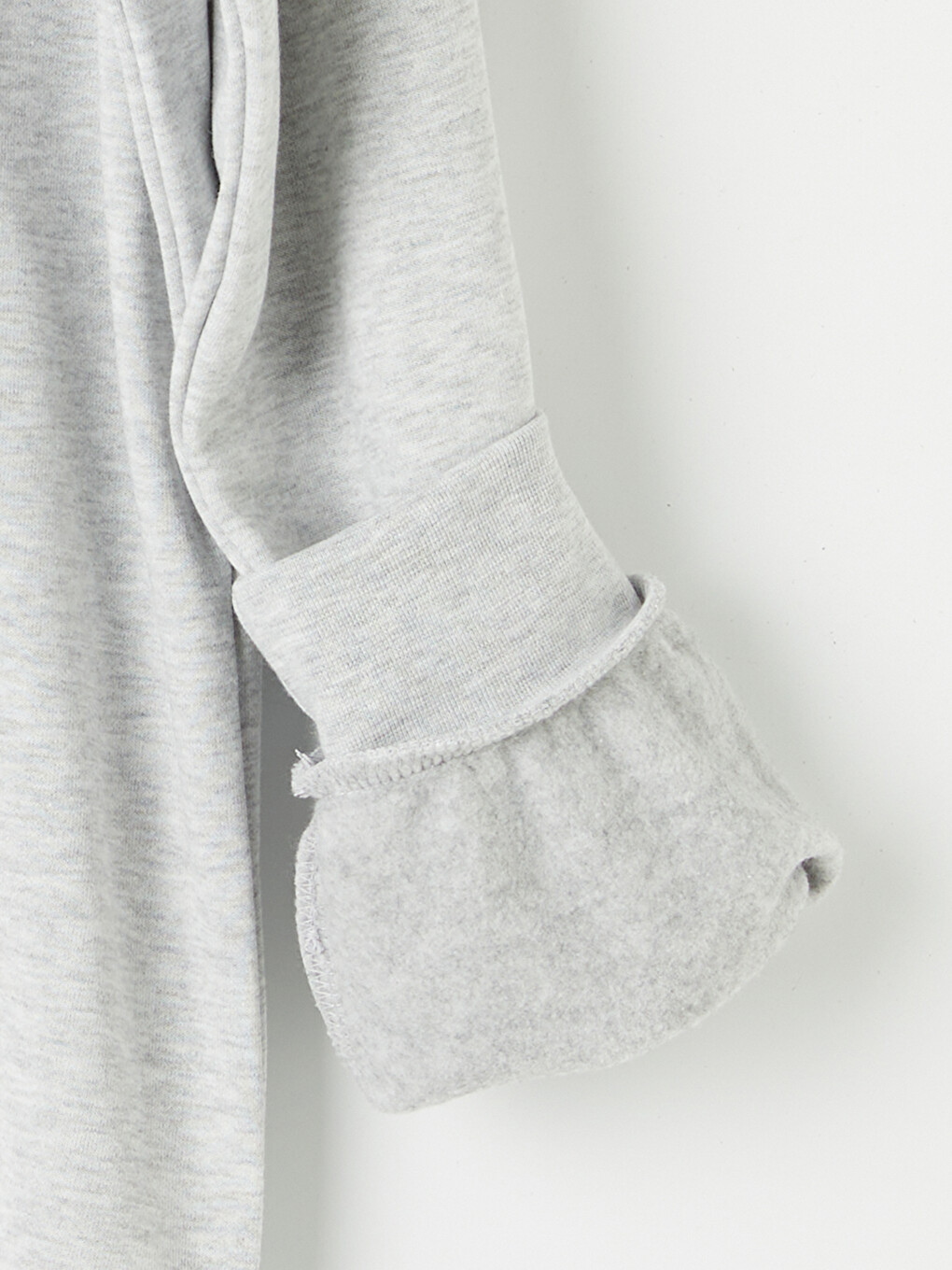 Gri Kapüşonlu Erkek Fermuarlı Sweatshirt-3