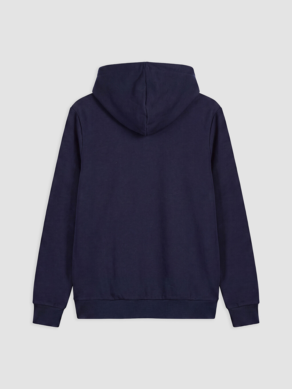 Lacivert Kapüşonlu Erkek Fermuarlı Sweatshirt-1