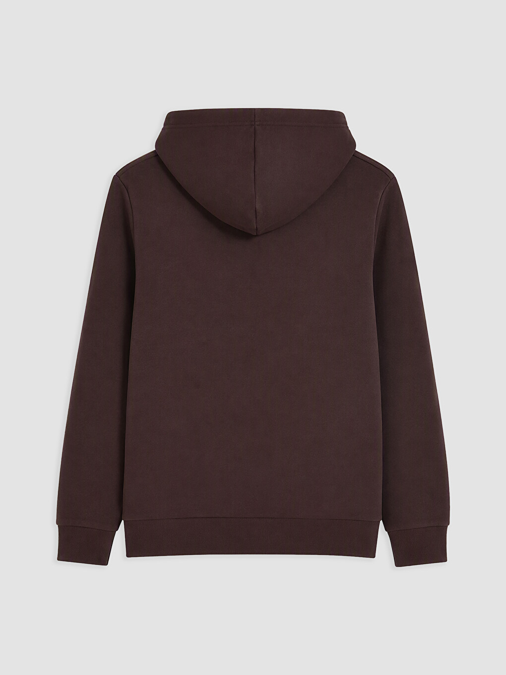 Mürdüm Kapüşonlu Erkek Fermuarlı Sweatshirt-1