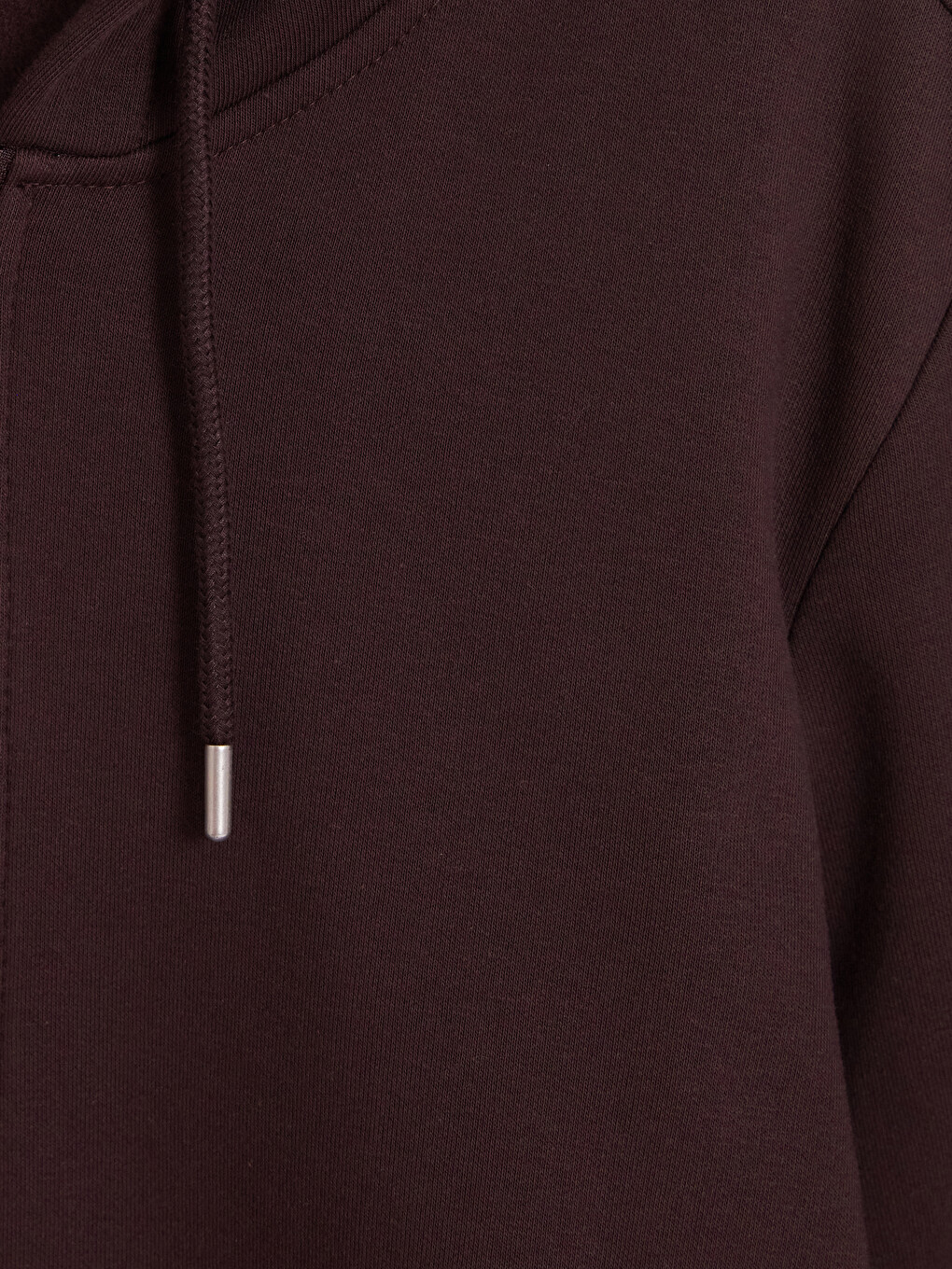 Mürdüm Kapüşonlu Erkek Fermuarlı Sweatshirt-2
