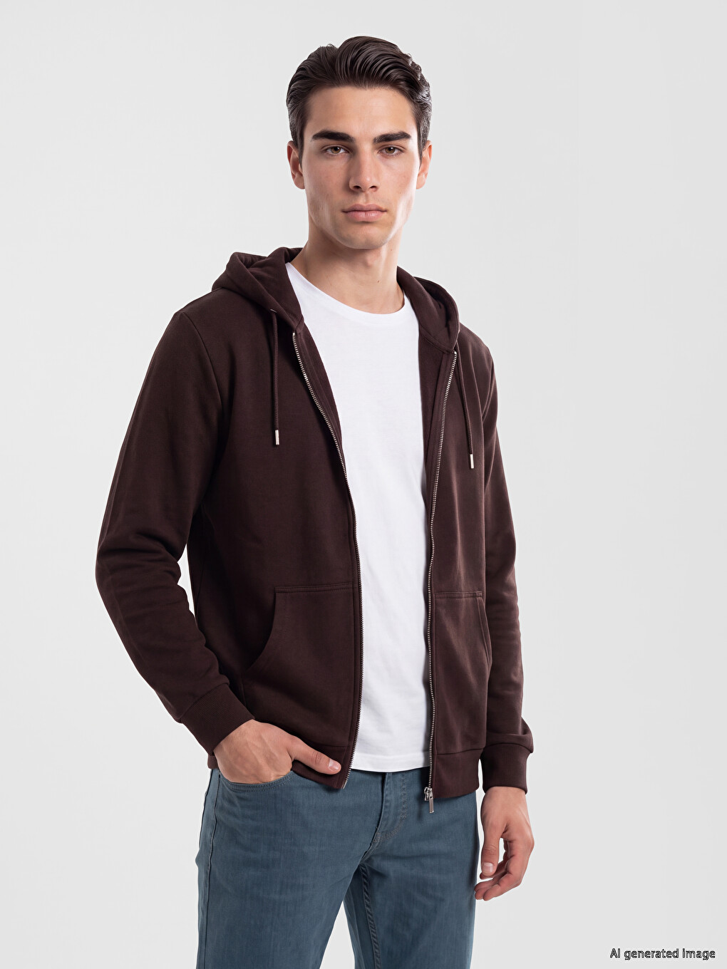 Hooded Men's Zip-up Sweatshirt