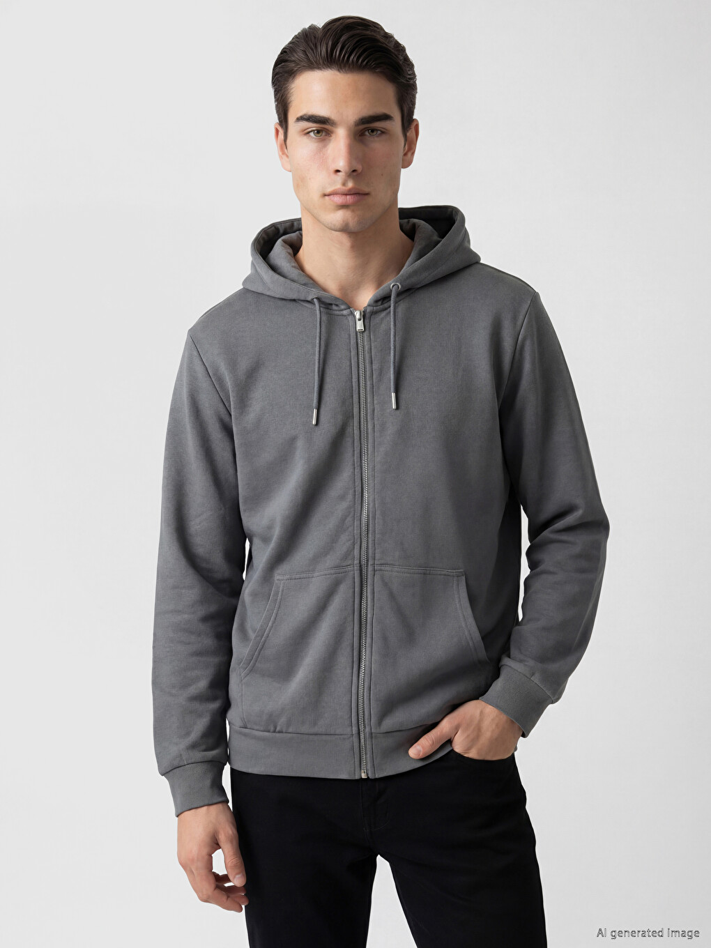 Hooded Men's Zip-up Sweatshirt