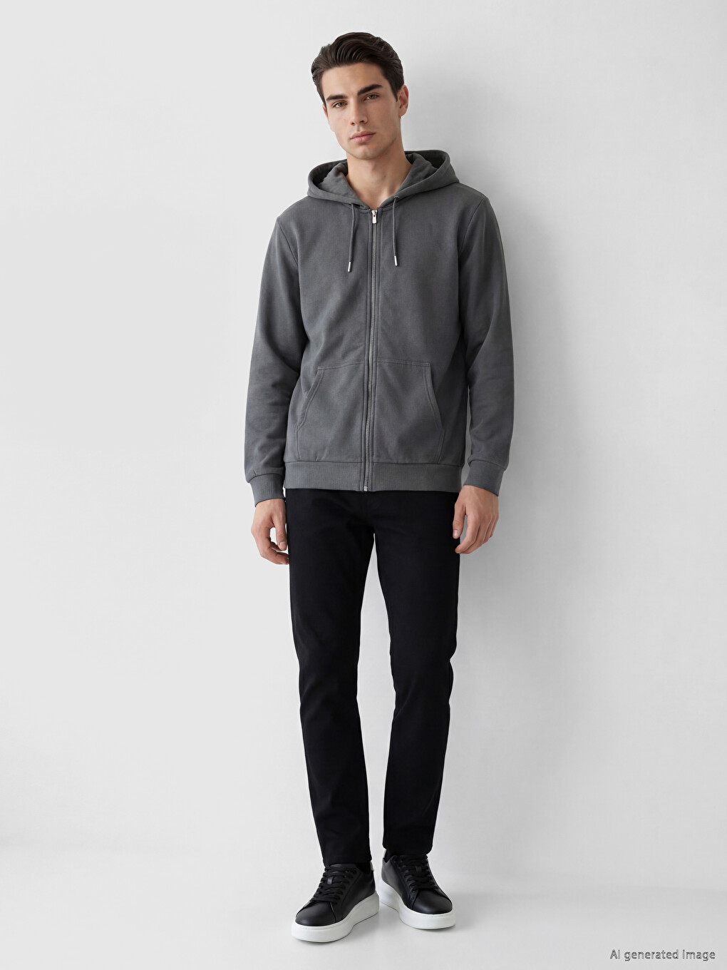 Hooded Men's Zip-up Sweatshirt-1