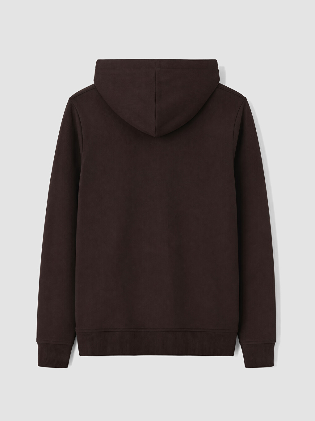 Kahverengi Kapüşonlu Erkek Fermuarlı Sweatshirt-5