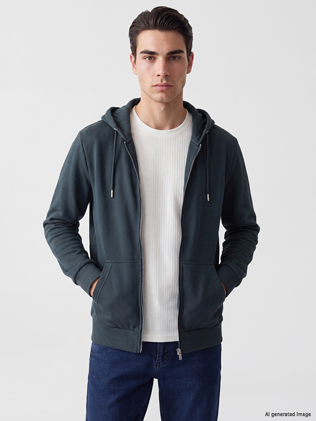 Hooded Men's Zip-up Sweatshirt