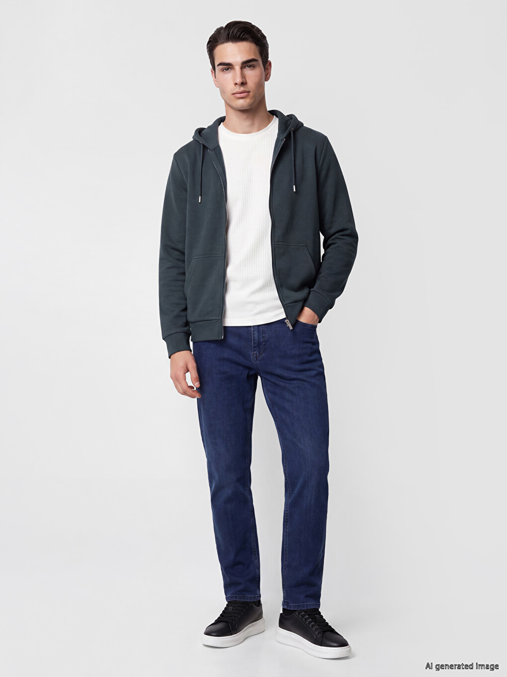 Hooded Men's Zip-up Sweatshirt-1