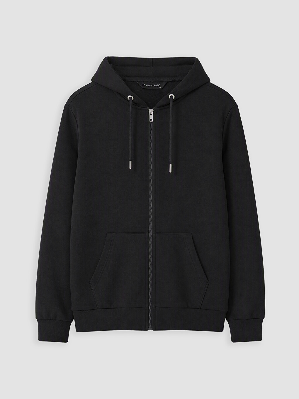 Siyah Kapüşonlu Erkek Fermuarlı Sweatshirt-3