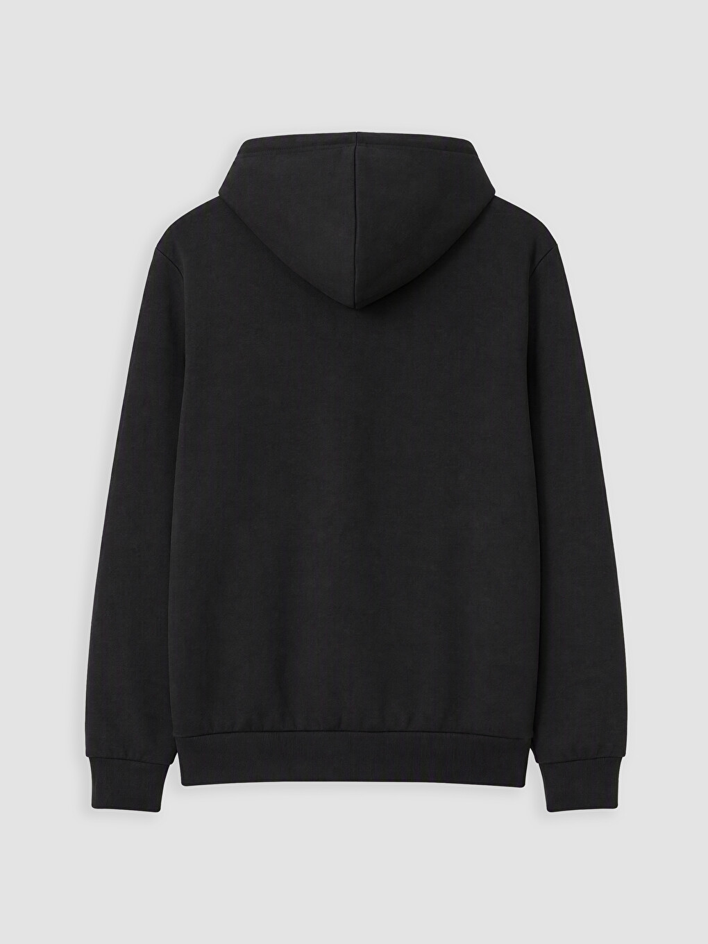 Siyah Kapüşonlu Erkek Fermuarlı Sweatshirt-5