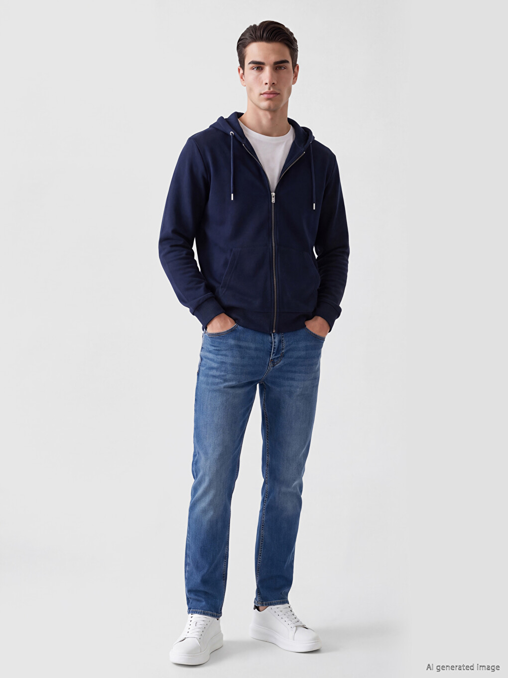 Hooded Men's Zip-up Sweatshirt-1