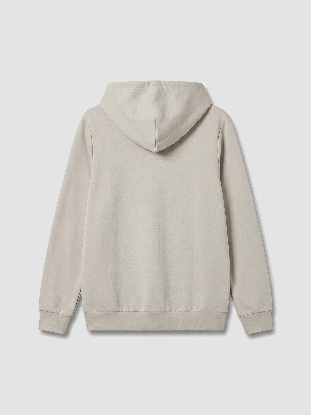 Bej Kapüşonlu Erkek Fermuarlı Sweatshirt-2