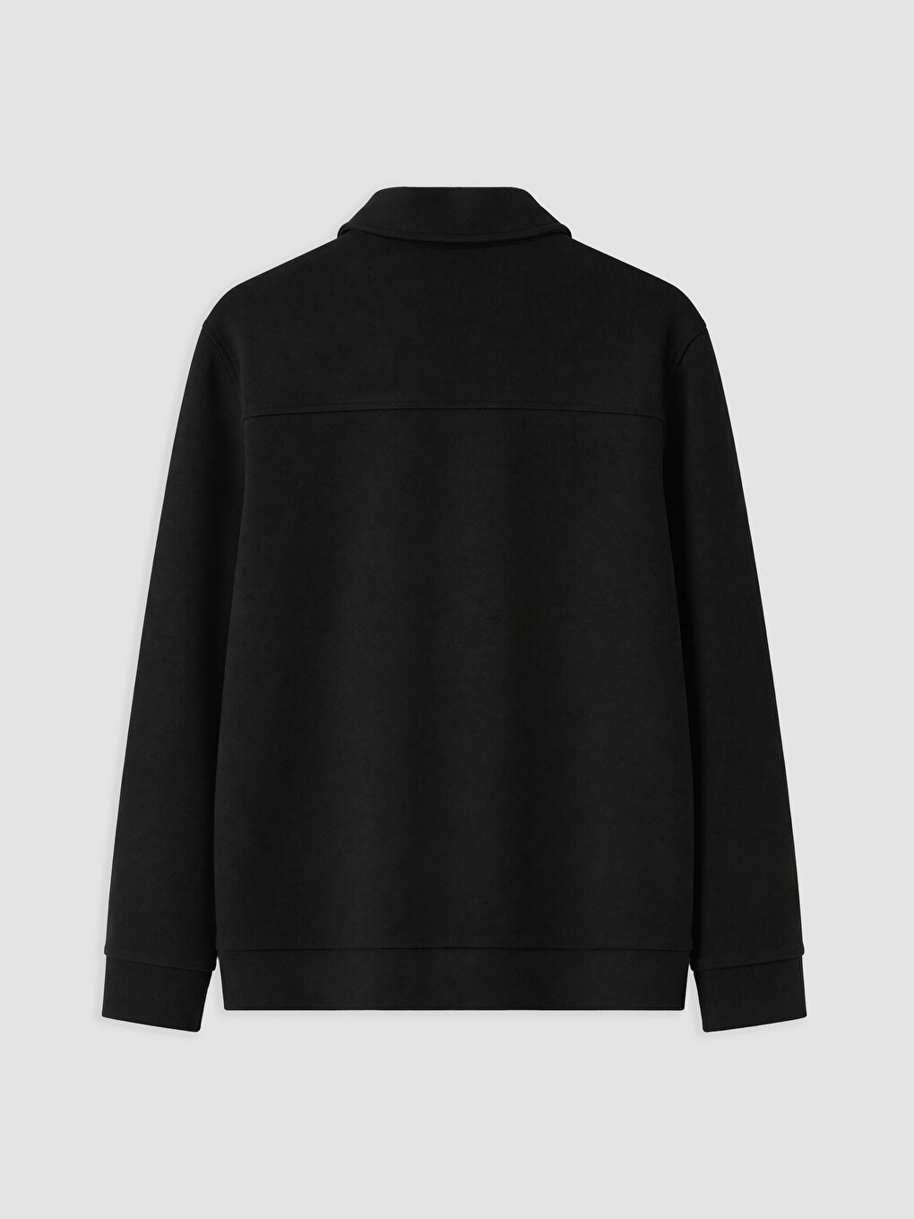 Polo Collar Men's Zip-up Sweatshirt-1