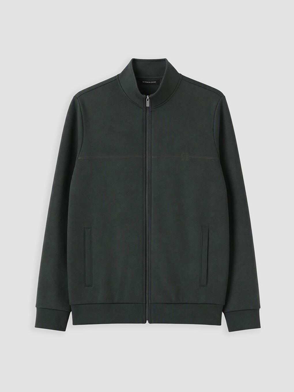 Man Green Zip-up Sweatshirt