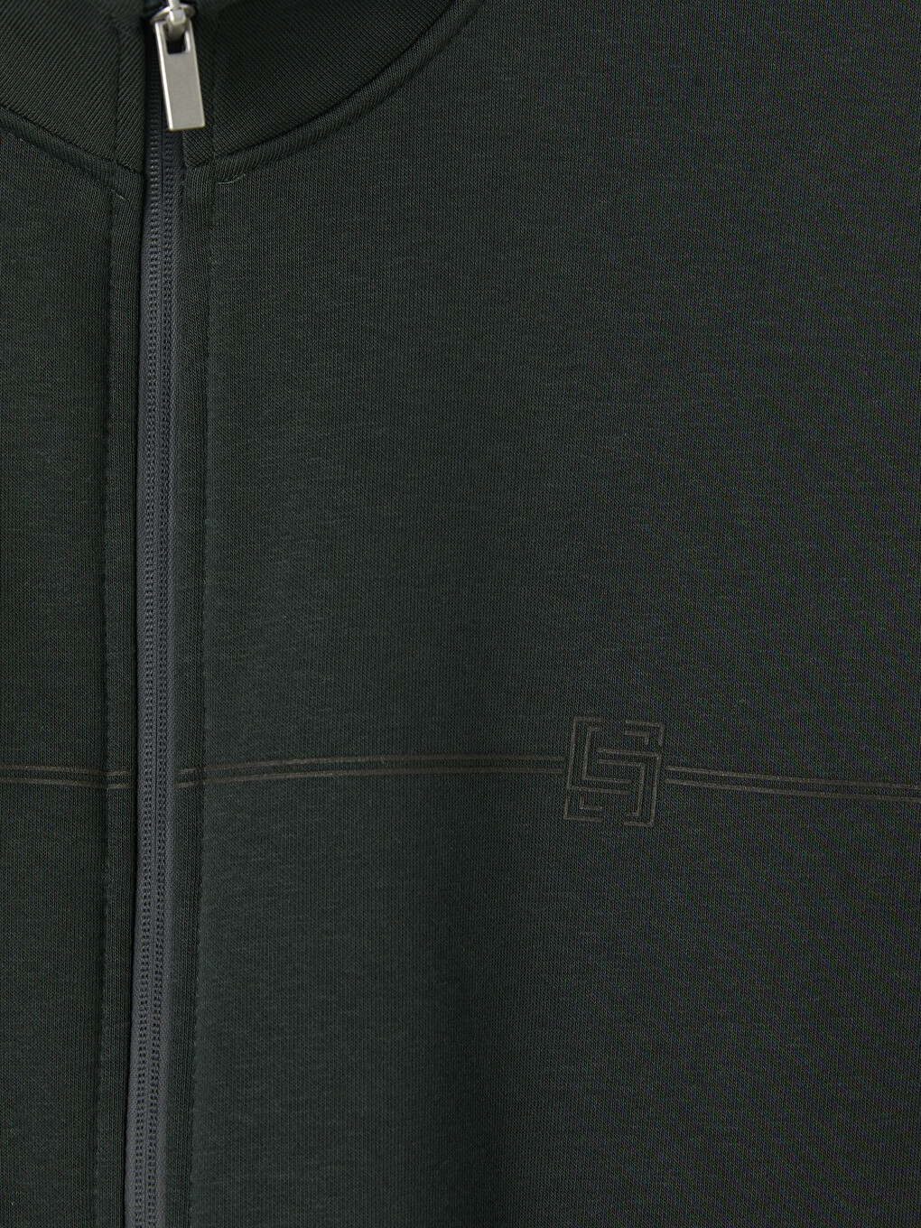 Man Green Zip-up Sweatshirt-1