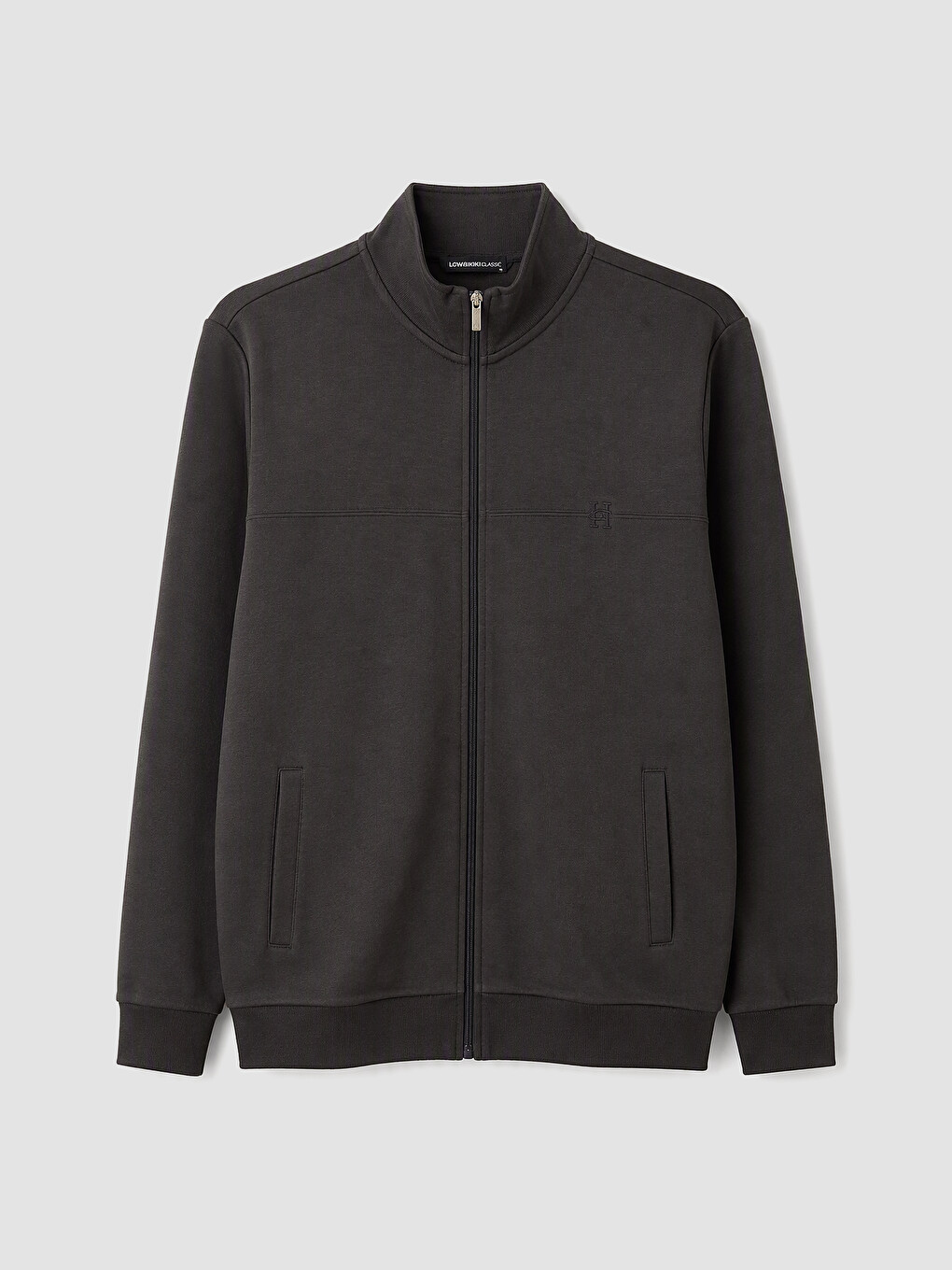 Dik Yaka Erkek Fermuarlı Sweatshirt