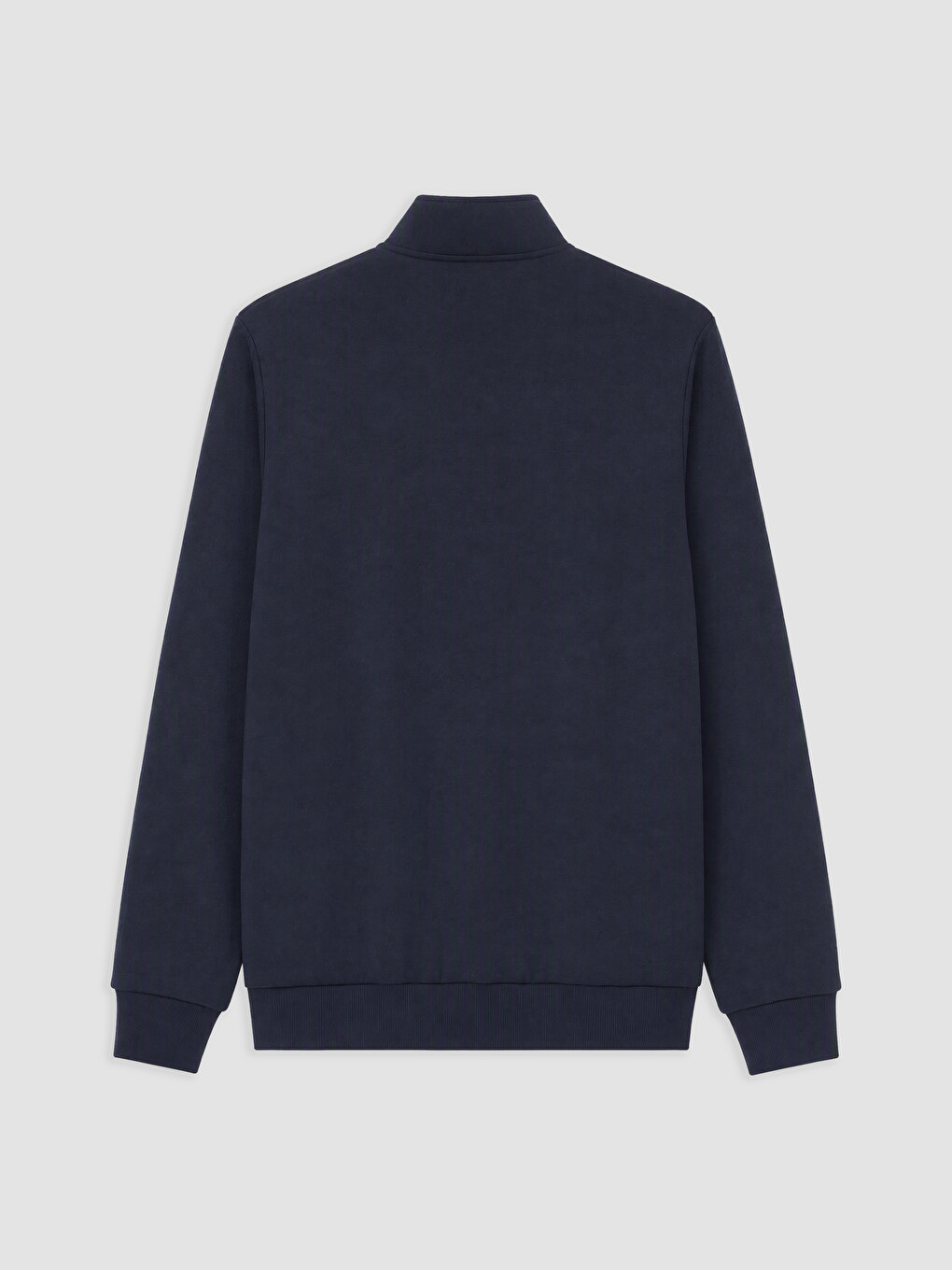 Lacivert Dik Yaka Erkek Fermuarlı Sweatshirt-1