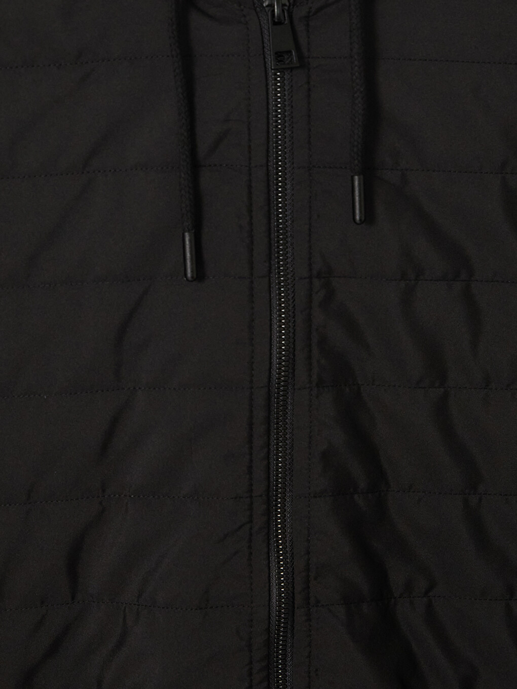 Siyah Kapüşonlu Erkek Fermuarlı Sweatshirt-1