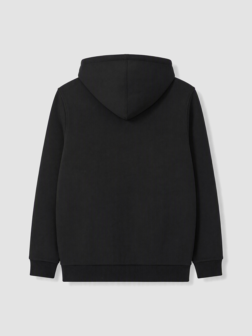 Siyah Kapüşonlu Erkek Fermuarlı Sweatshirt-4
