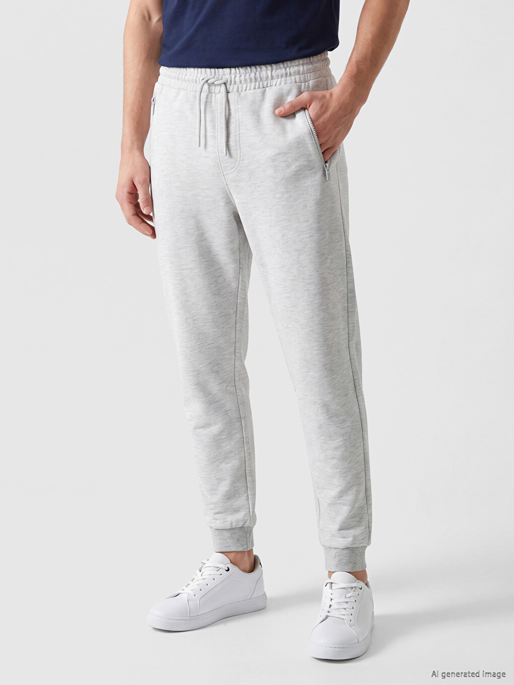 Gri Regular Fit Erkek Jogger Eşofman Altı-1