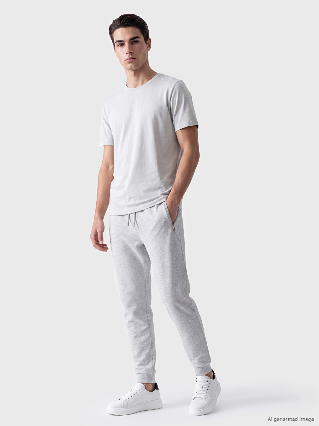 Gri Regular Fit Erkek Jogger Eşofman Altı-1