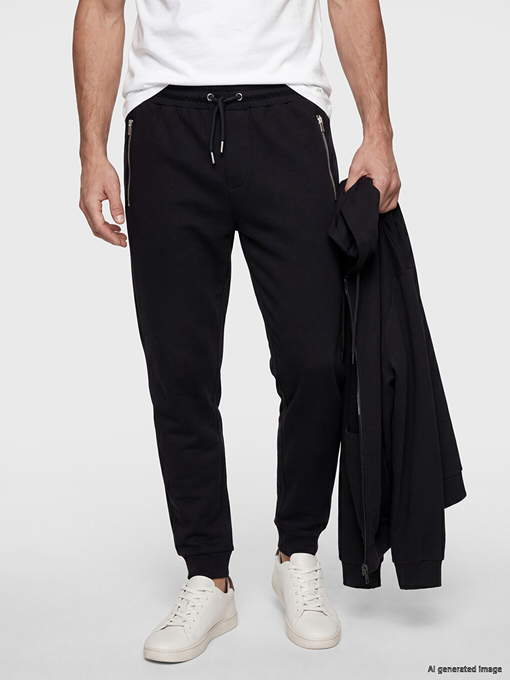 Siyah Regular Fit Erkek Jogger Eşofman Altı-1