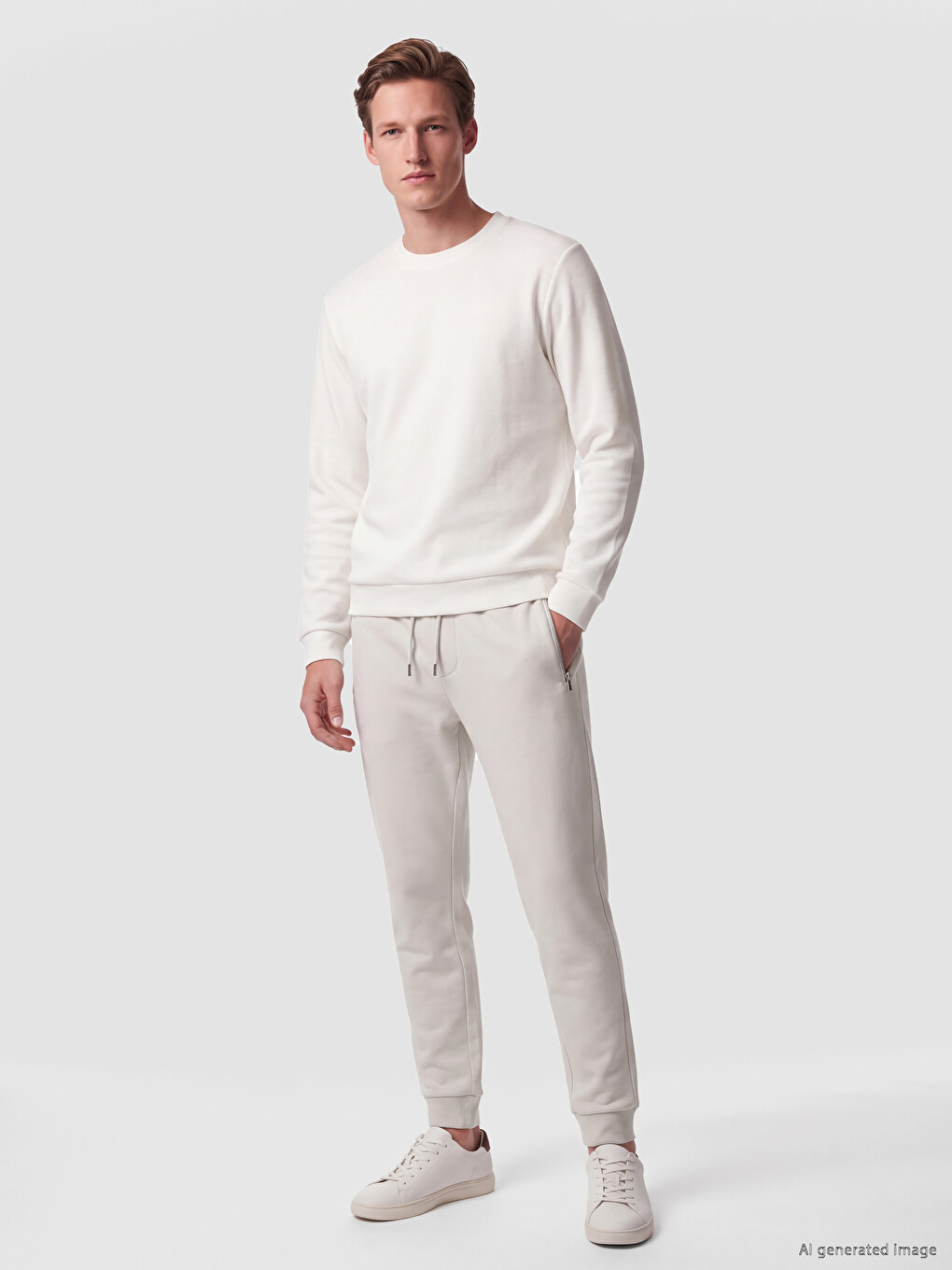 Mashkull Gri Pantallona Sportive Jogger